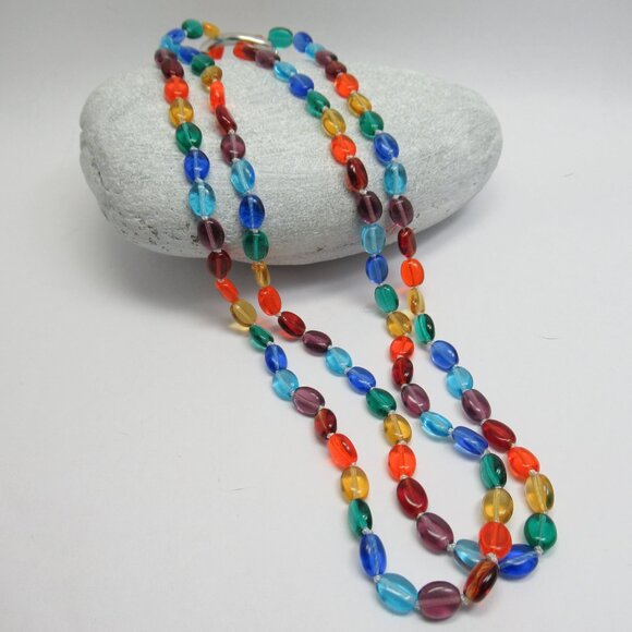 Rainbow Czech glass Necklace - Picture 10 of 10